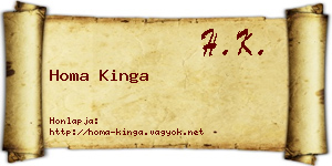 Homa Kinga névjegykártya